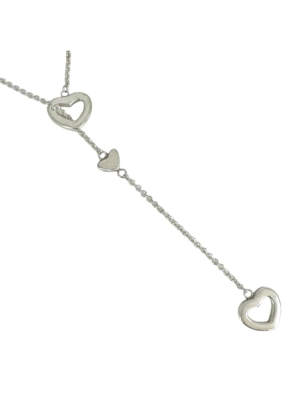 Tiffany & Co Heart Link Lariat Silver Necklace